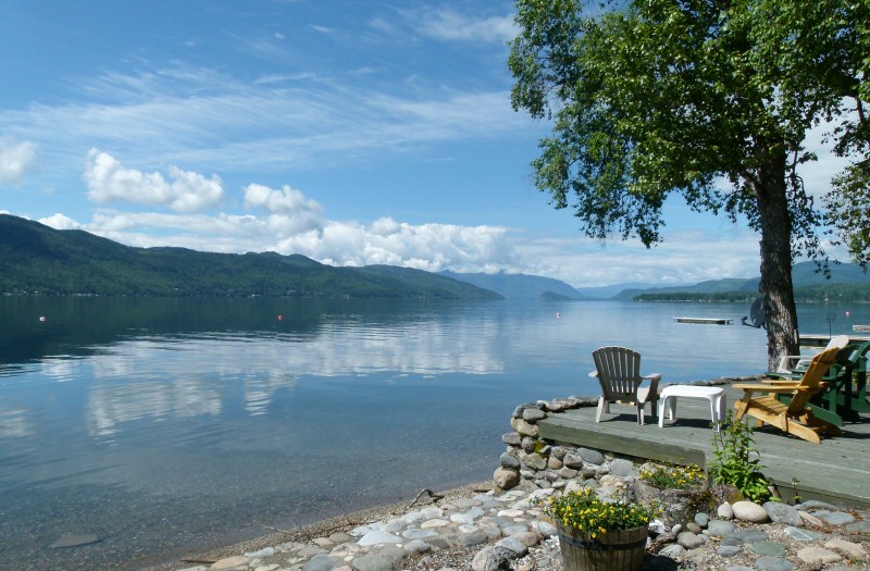 View west from the front deck at extreme high water